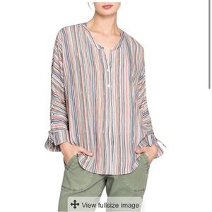 NWT Nic+Zoe cabana tie stripe top large striped